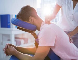 man getting massage